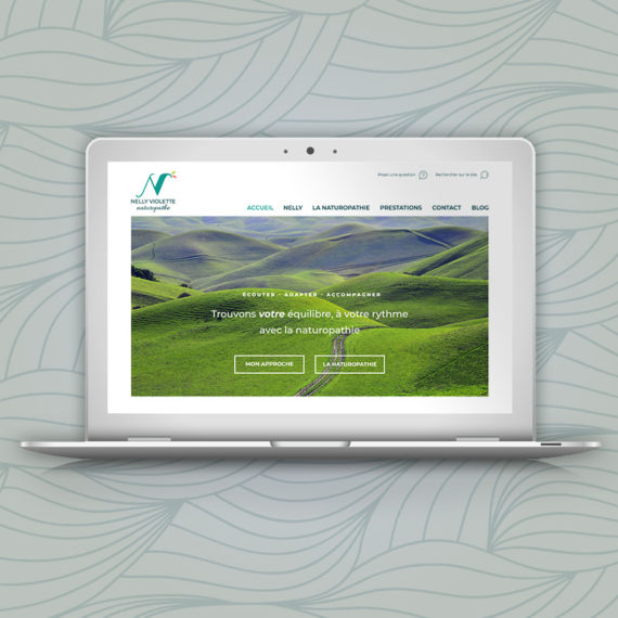 Création de logo, illustrations et site pour Nelly Violette, naturopathe à Paris.